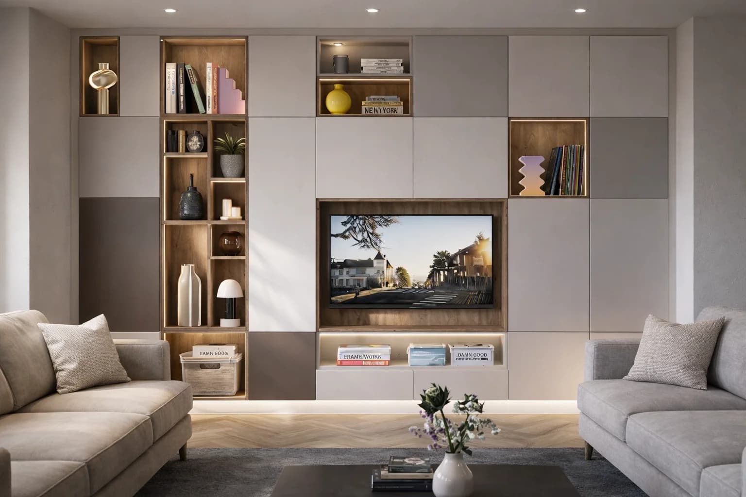 Media Walls with Storage